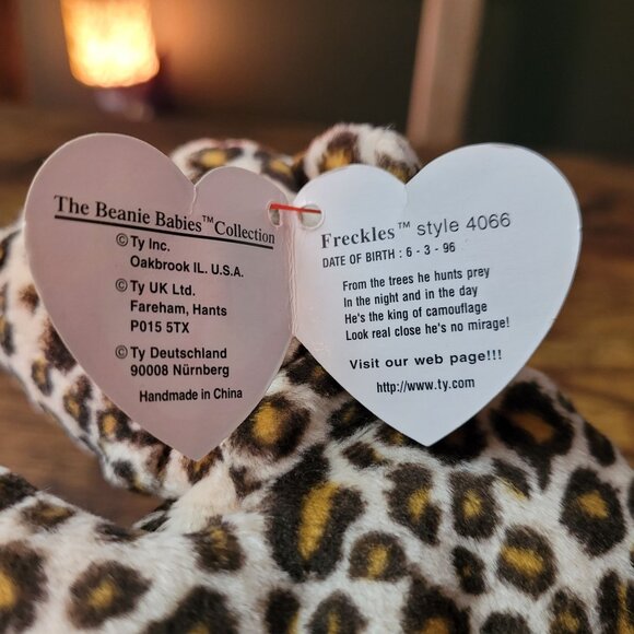 Ty Beanie Babies Blizzard Stripes Freckles Wild Cats PVC Pellets Vintage NWT - Picture 6 of 11
